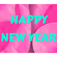 HAPPY NEW YEAR  pink stickers