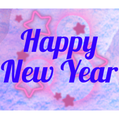 Happy New Year light purple stickers