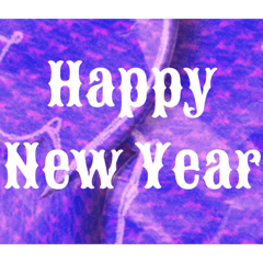 Happy New Year purple stickers