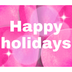 Happy holidays  pink stickers