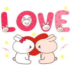 Rabbit my love – LINE stickers | LINE STORE