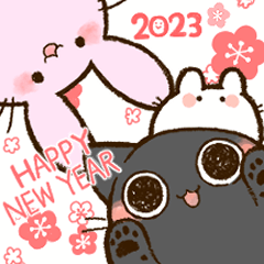 小萩黑貓～新年問候祝賀&和風拜年篇～