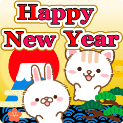 Natural Cat Rabbit New Year and Winter E