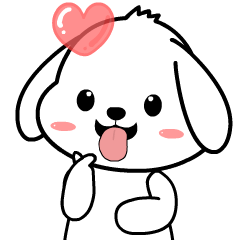 Lovely White Dog : Animated Stickers