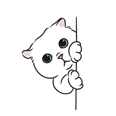 oba cat4 - white cat sticker
