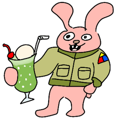 Rabbit in a jacket