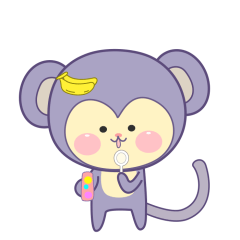 Cute Violet monkey 1(Animated)