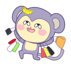 Cute Violet monkey 3(Animated)