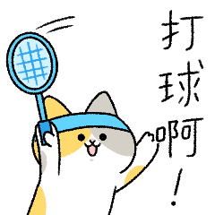 hi hi cat teammate-badminton time!