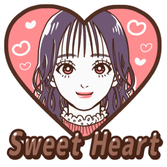 Sweet heart girl's sticker