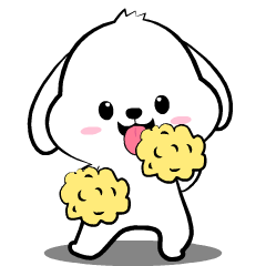 Lovely White Dog 6 : Animated Stickers