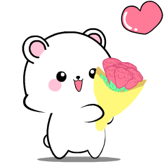 Lovely White Bear 7: Animated Stickers