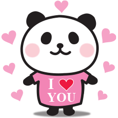 Panda love sticker that convey feelings