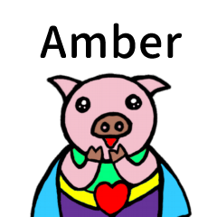 善善豬姓名貼1-Amber專用