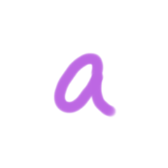 手書きアルファベット（紫）小文字
