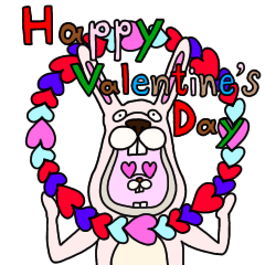 Rabbit Sticker -Valentine's day-
