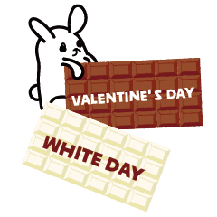 Valentine Day and White Day rabbit