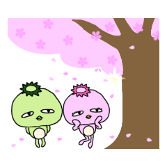 ジワる妖怪☆桜満開 春色スタンプ