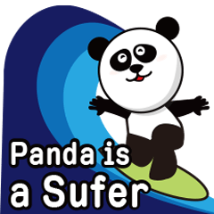 Panda is a surfer