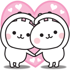 Rabbit love sticker that convey feelings