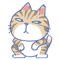 grumpy tabby cat sticker