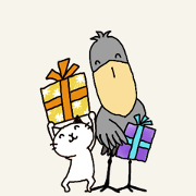 Shoebill and cat :Best friend.
