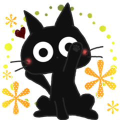Animation Sticker. black cat10