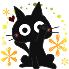 Animation Sticker. black cat10