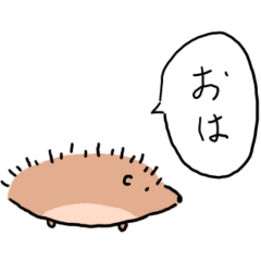 Expressionless hedgehog sticker