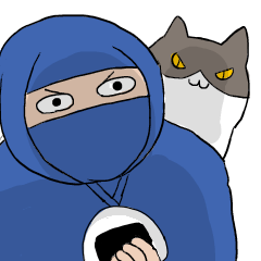 忍者と猫の使いやすいスタンプ