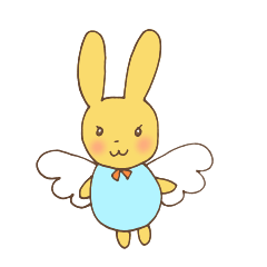 Innocent and happy rabbit angel