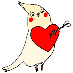 a yellow budgie with her sensitive heart