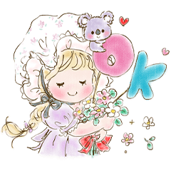 girl and koala fairy tale sticker