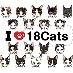 18 Cats Message Sticker."resale"