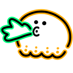 Moving octopus Sticker(neon light)