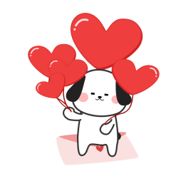 Mini dog Valentine's Day(Animated)