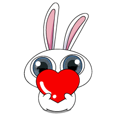 cute big eye rabbit Valentine's Day