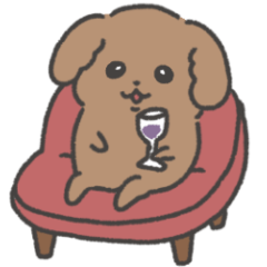Cute laid-back toy poodle sticker