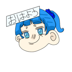 everyday girl.girl with blue ponytail