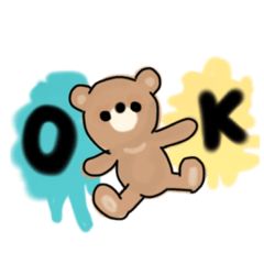 Bear and big letter sticker