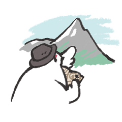 山に登るライチョウ