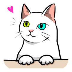 White cat Sticker [regular use]