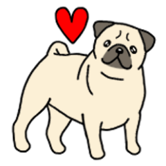 Dog stamp Pug