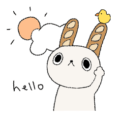 French bread rabbit - greeting ver. -