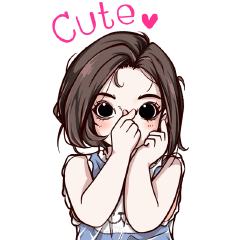 Cute girl V3 : so cute (EN) Big sticker