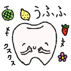 Tooth character Hachan sticker