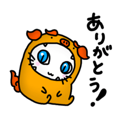 沖縄シーサー猫の★毎日使える挨拶スタンプ