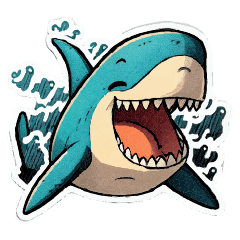 Shark(sticker style)