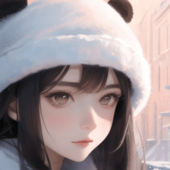 winter panda girl 2
