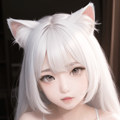 cute white cat girl